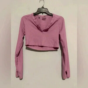 Gymshark Lavender Legacy Fitness Long Sleeve Crop Top Size M